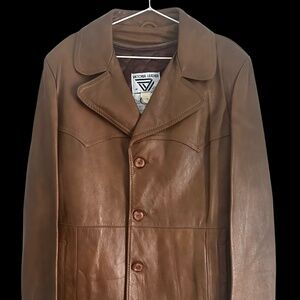 NEW Vintage (unsold stock) Men's 40/42 size tobacco colour leather Western style